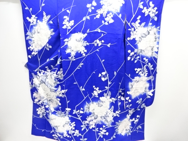 アンティーク　枝花に牡丹模様振袖